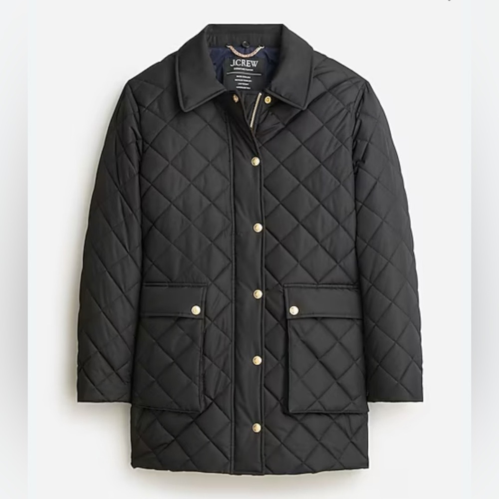 J. Crew Black Quilted Puffer Jacket